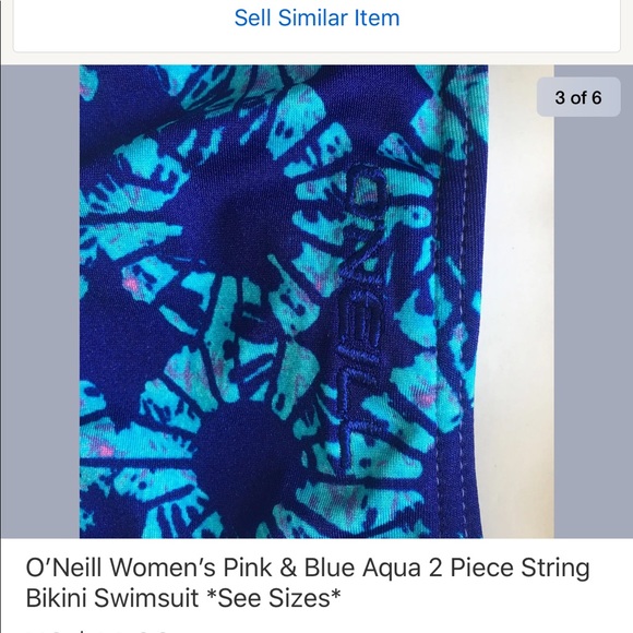 O’Neill Pink & Blue Aqua 2 Piece Bikini Swinmsuit - Picture 2 of 5
